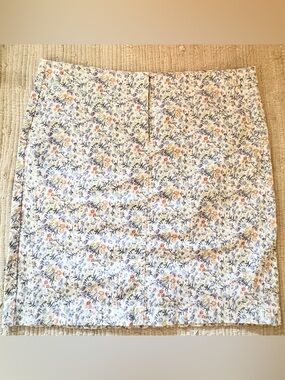 J Jill Floral Cotton Stretch Skirt Petite 12 Cottagecore Preppy